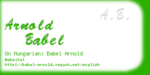 arnold babel business card